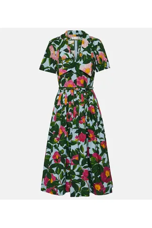 Oscar de la Renta Floral cotton poplin midi dress