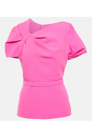 Safiyaa Peplum crÃªpe top