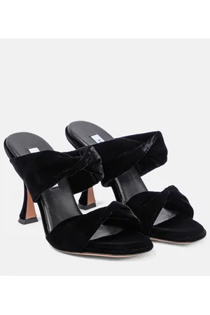 Aquazzura Twist velvet mules