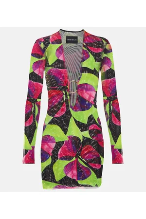 Louisa Ballou Helios printed mesh minidress