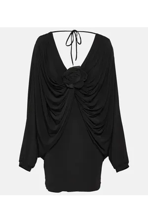 GIUSEPPE DI MORABITO Floral-appliquÃ© draped minidress
