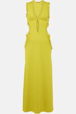 CHRISTOPHER ESBER Carina ruffled cutout midi dress