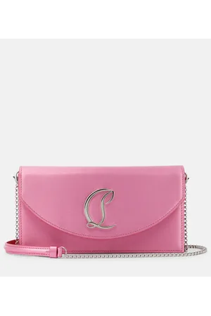 Christian Louboutin Loubi54 Small leather-trimmed silk clutch