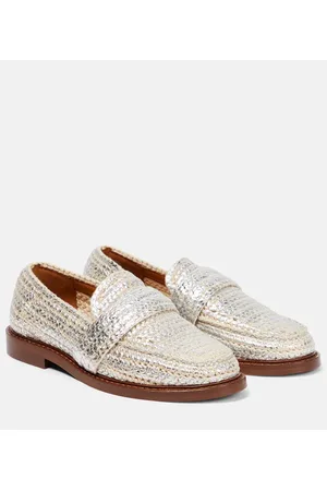 Chloé ChloÃ© Kalya metallic crochet loafers