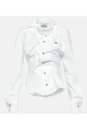 Vivienne Westwood Drunken gathered cotton poplin shirt