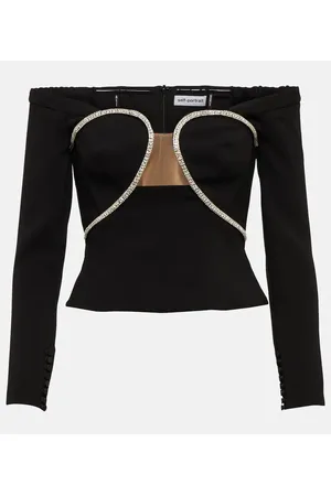 Self-Portrait Embellished strapless top