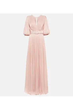 Costarellos Brennie iridescent georgette gown