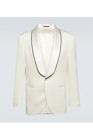 Brunello Cucinelli DÃ©lavÃ© silk twill tuxedo jacket