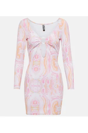 Reina Olga Duke printed cutout minidress