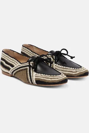GABRIELA HEARST Hays leather-paneled crocheted loafers