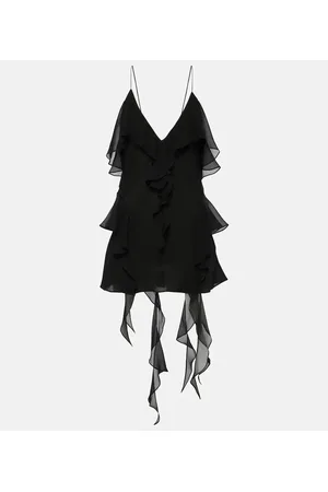 Khaite Piet ruffled silk chiffon top