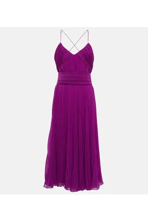 Max Mara Clarino pleated georgette midi dress