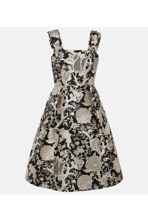 Carolina Herrera Floral jacquard midi dress