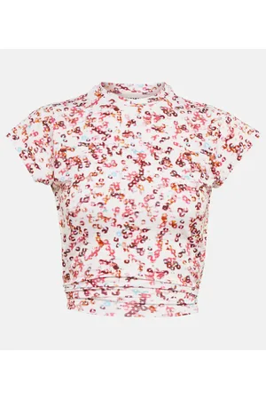 Marant Etoile Juvia printed jersey crop top