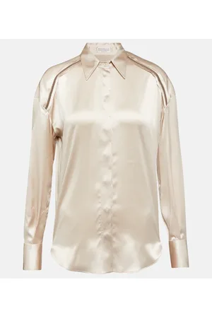 Brunello Cucinelli Embellished silk shirt