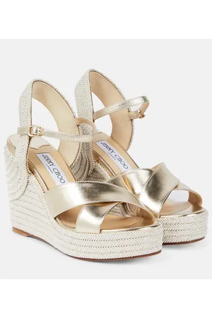 Jimmy Choo Dellena 100 leather wedge sandals
