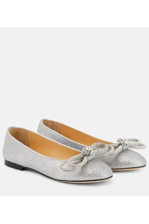 Mach & Mach Double Bow embellished ballet flats