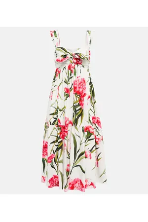 Dolce & Gabbana Floral cotton poplin midi dress
