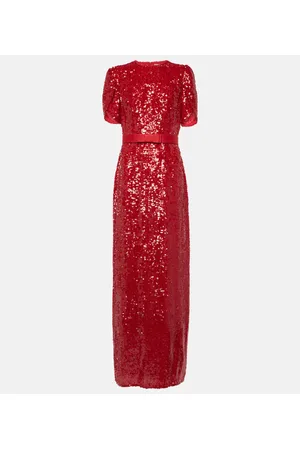 Erdem Bow-detail sequined maxi dress