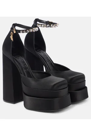 VERSACE Medusa Aevitas satin platform pumps