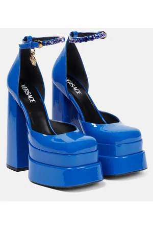 VERSACE Medusa Aevitas patent leather platform pumps