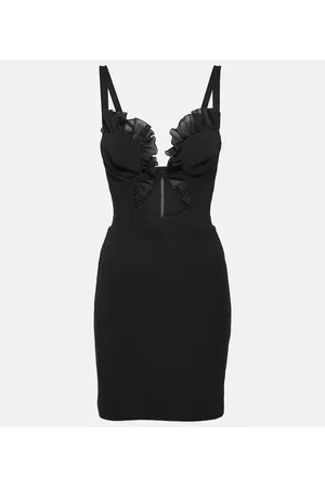 Nensi Dojaka Ruffled cutout jersey minidress