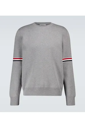 Thom Browne Tricolor Inlay Milano stitch cotton sweater