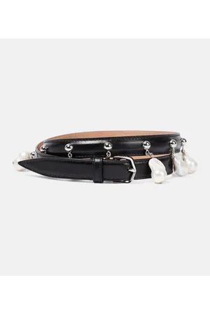 Alaïa AlaÃ¯a Faux pearl-embellished leather belt