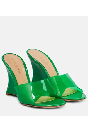 Gianvito Rossi Vernice PVC wedge mules