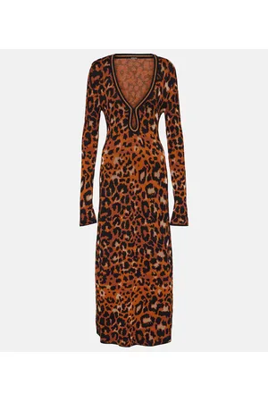 JOHANNA ORTIZ Amur knitted leopard-print midi dress