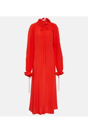Victoria Beckham Ruched silk chiffon maxi dress