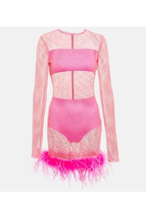 GIUSEPPE DI MORABITO Embellished feather-trimmed minidress