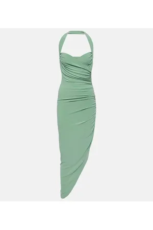 Norma Kamali Cayla asymmetric jersey midi dress