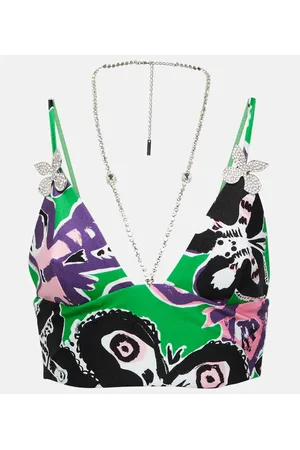 AREA Printed crop top