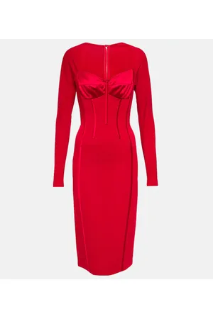 Dolce & Gabbana Corset silk-satin midi dress