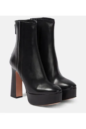 Aquazzura Groove leather platform ankle boots