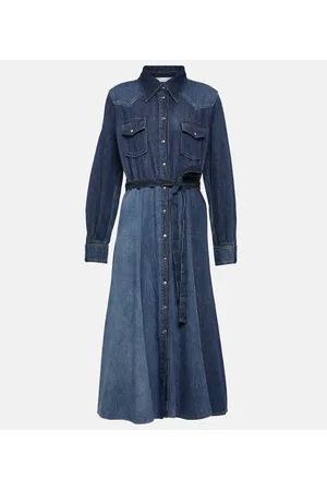 Chloé ChloÃ© Paneled denim midi dress