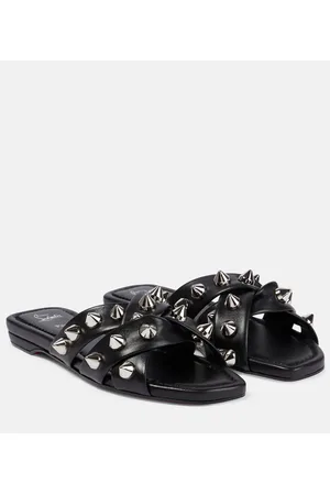 Christian Louboutin Miss Spike Club embellished leather slides