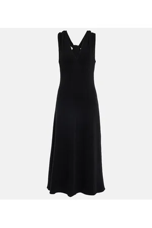 Vince Twisted back wool-blend halter dress