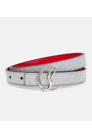 Christian Louboutin Glitter logo leather belt