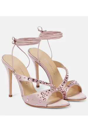 Alessandra Rich Crystal-embellished satin sandals