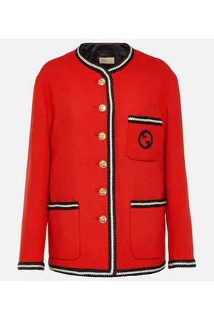 Gucci GG embroidered wool-blend tweed jacket