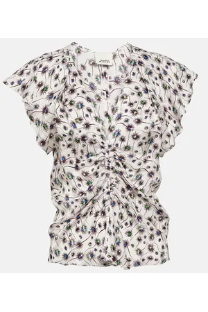 Isabel Marant Lonea ruched printed top