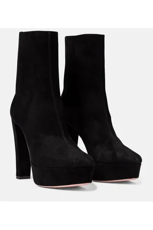 Aquazzura Saint Honore 120 suede platform ankle boots