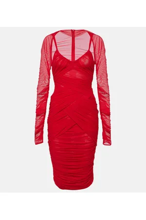 Dolce & Gabbana Draped tulle midi dress