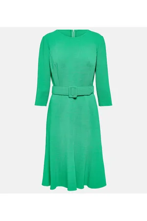 Oscar de la Renta Embellished wool-blend midi dress