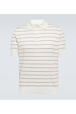Brunello Cucinelli Striped cotton polo shirt