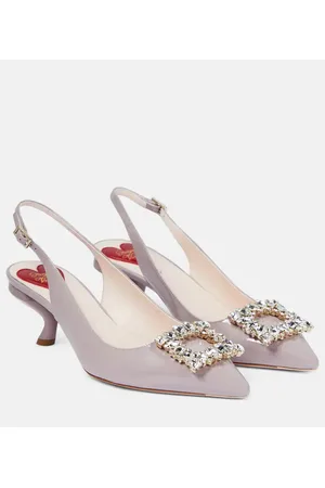 Roger Vivier Virgule patent leather slingback pumps