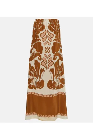 Adriana Degreas Printed strapless silk maxi dress