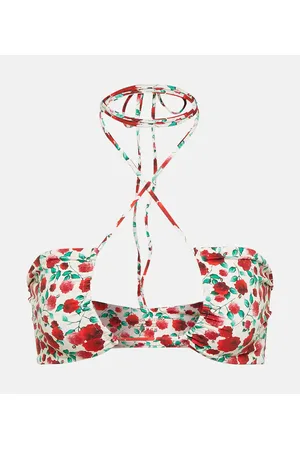MAGDA BUTRYM Floral-printed halterneck bikini top